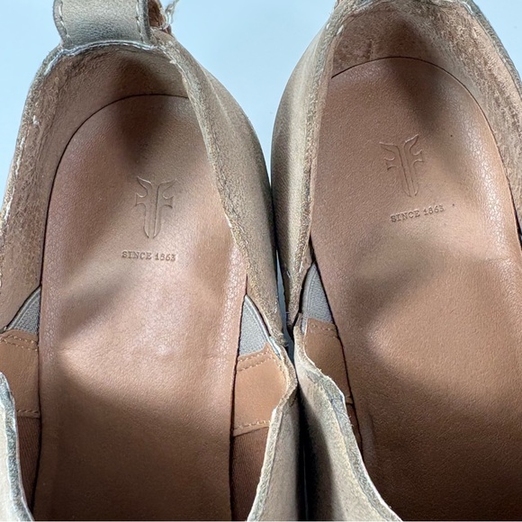 Frye Tan Leather Rowen Size 9 M Slip On Bootie Pointed Toe Ankle Boot 3475041 - Picture 8 of 10